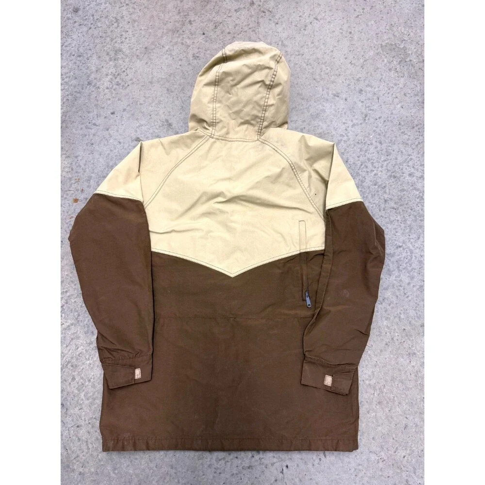 Vtg 80s Force 10 Jacket Mens Large Gore-Tex Brown Zip Snap Hooded Western Yoke